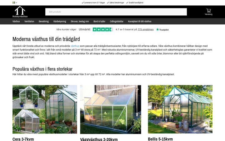 Screenshot of hobbyvaxthus.se