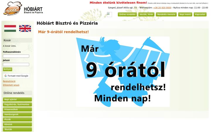 Screenshot of hobiart.hu