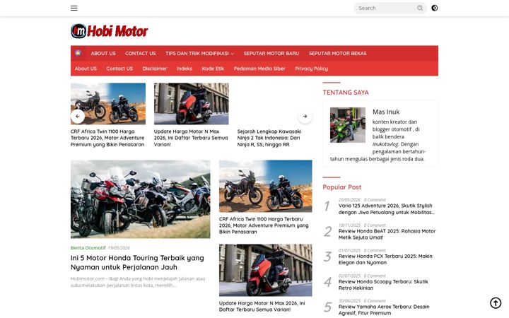 Screenshot of hobimotor.com