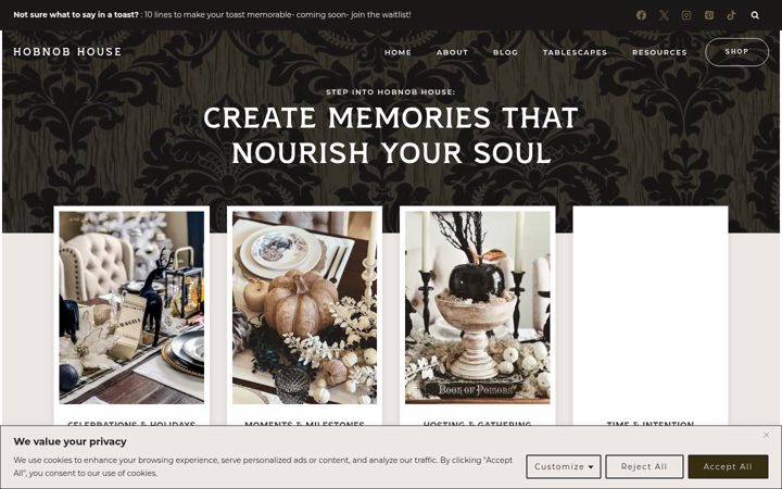 Screenshot of hobnobhouse.com