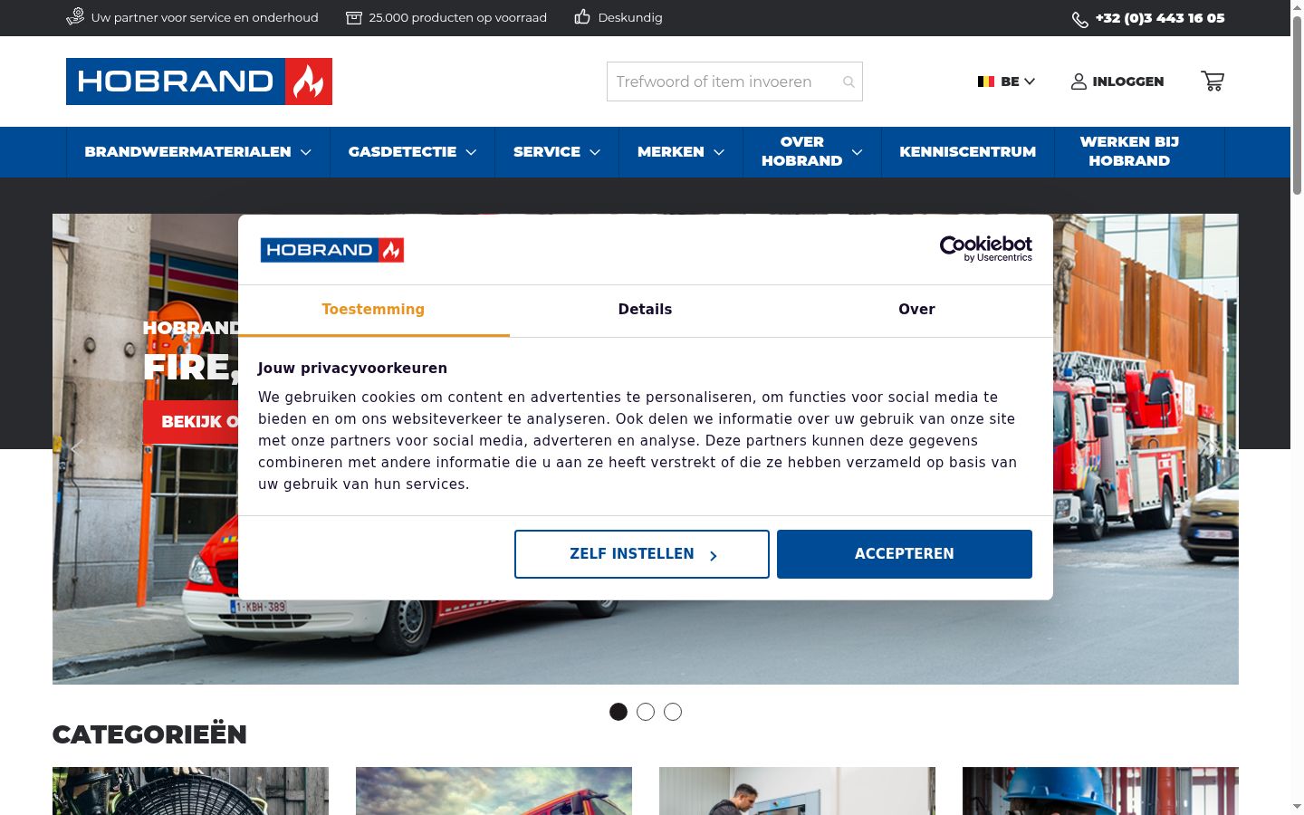 Screenshot del banner di consenso mostrato prima di qualsiasi interazione