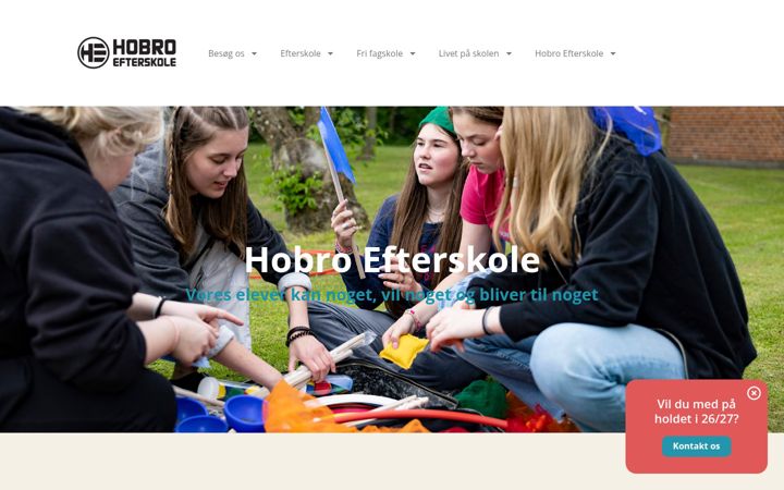 Skærmbillede af hobroefterskole.dk