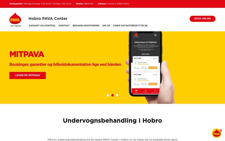 Screenshot of hobropavacenter.dk