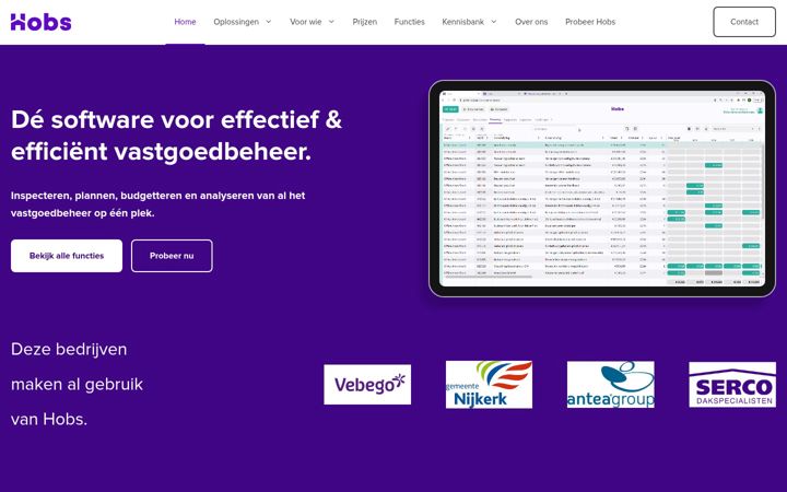 Screenshot of hobs.nl