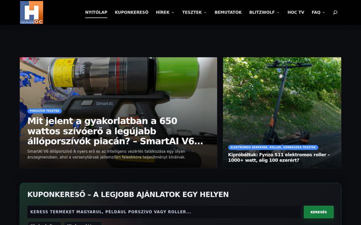 Screenshot του hoc.hu