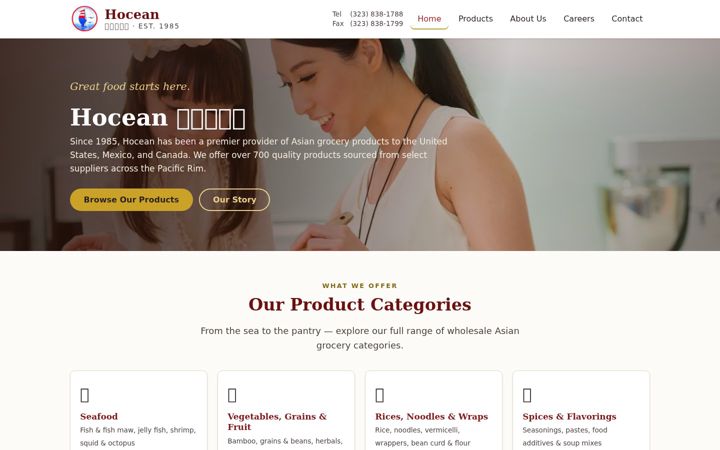 Screenshot of hocean.com