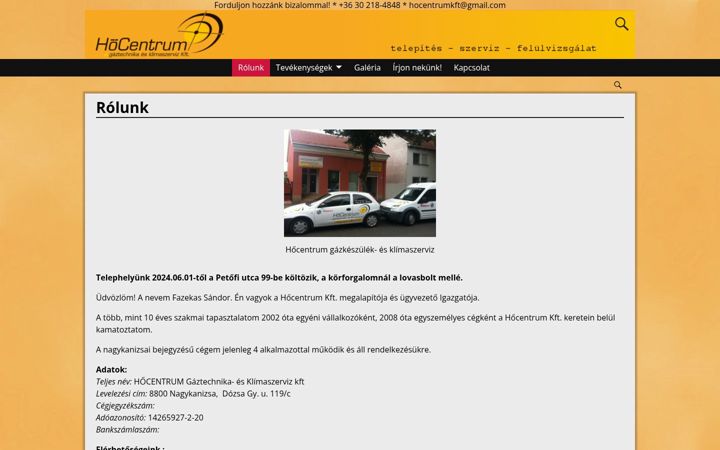 Screenshot of hocentrum.hu