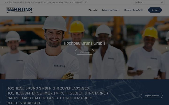 Screenshot of hochbau-bruns.de