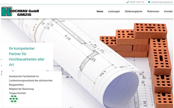 Screenshot of hochbau-ganzig.de
