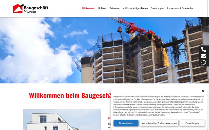Screenshot of hochbau-mazreku.de