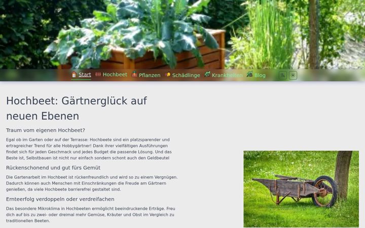 Screenshot of hochbeet-oase.de