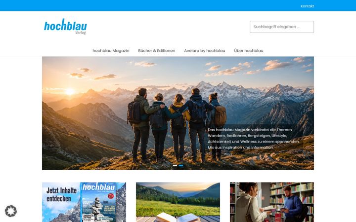 Screenshot of hochblau-verlag.de