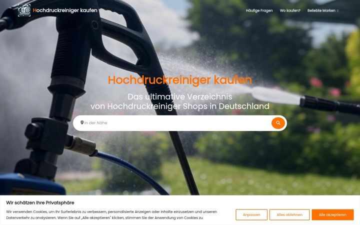 Screenshot of hochdruckreinigerkaufen.de