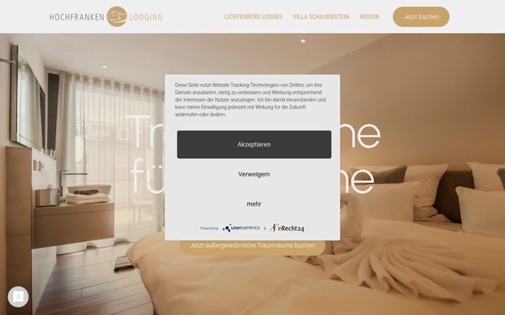 Screenshot of hochfranken-lodging.de
