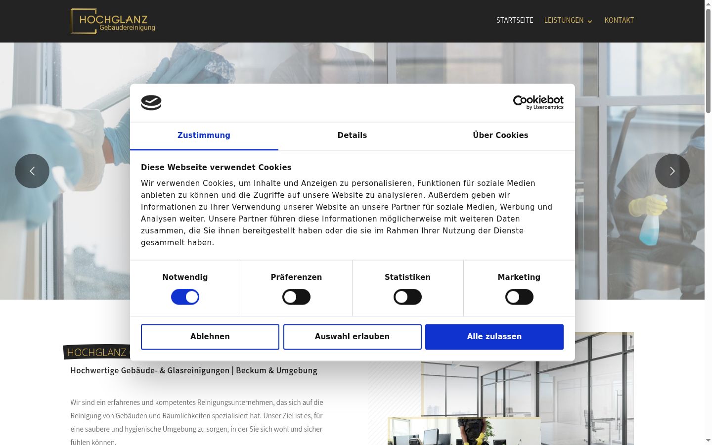 Captură de ecran a bannerului de consimțământ afișat înainte de orice interacțiune