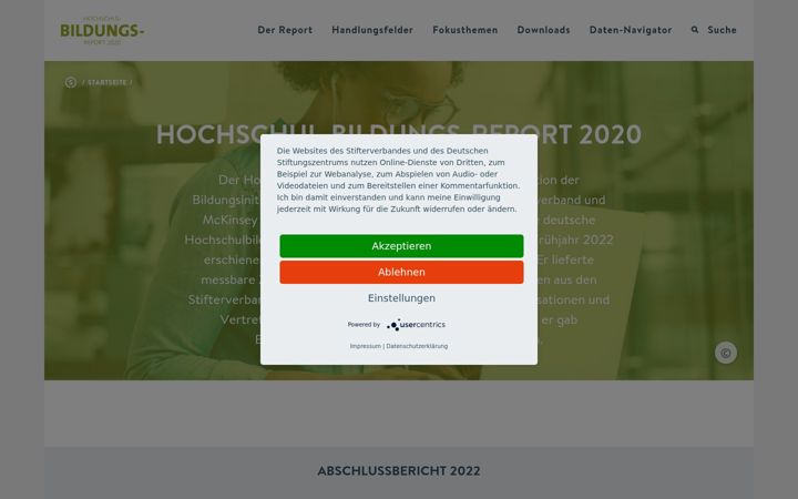 Screenshot of hochschulbildungsreport.de