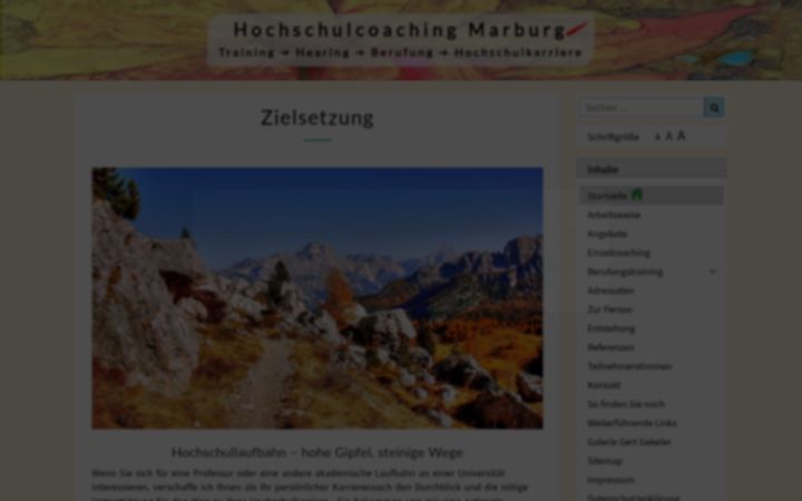 Screenshot of hochschulcoaching-marburg.de