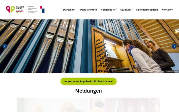 Screenshot of hochschule-kirchenmusik.de
