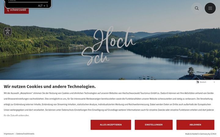 Screenshot of hochschwarzwald.de