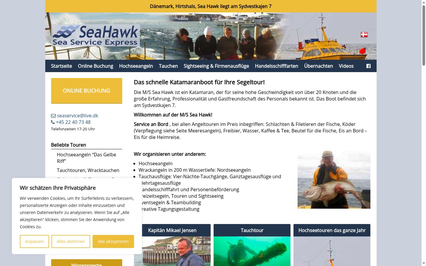 Screenshot des Einwilligungsbanners vor jeglicher Interaktion