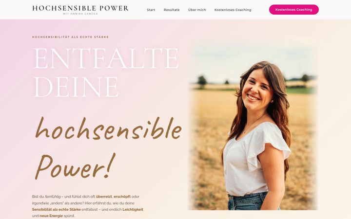 Screenshot of hochsensiblepower.de