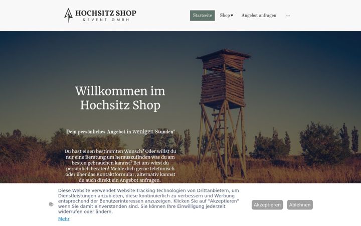 Screenshot of hochsitz-shop.com