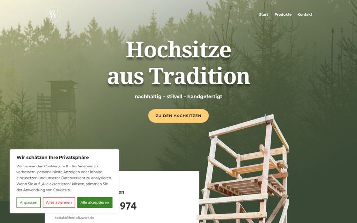 Screenshot of hochsitzwerk.de