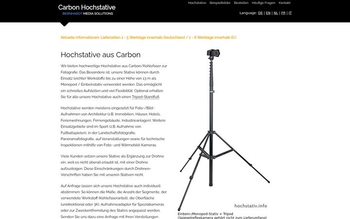 Screenshot of hochstativ.de