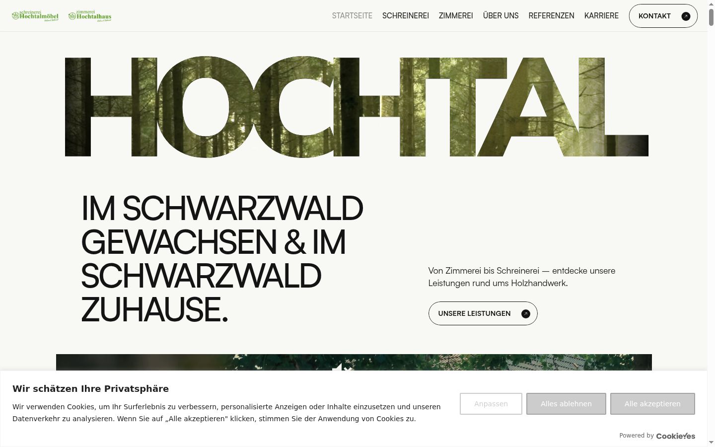 Screenshot of the consent banner shown before any interaction