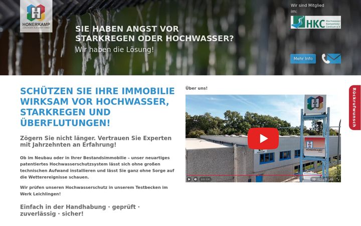 Screenshot of hochwasserschutz.info