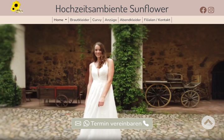 Screenshot of hochzeitsambiente-sunflower.de