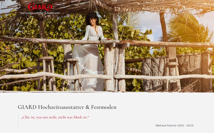 Screenshot of hochzeitsausstatter-giard.de