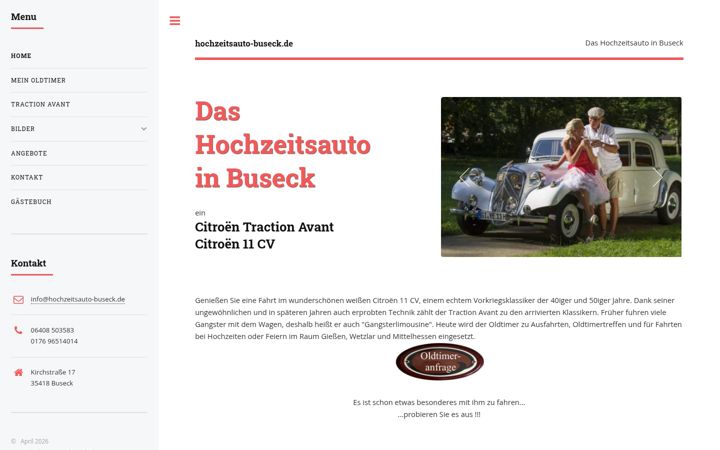 Screenshot of hochzeitsauto-buseck.de