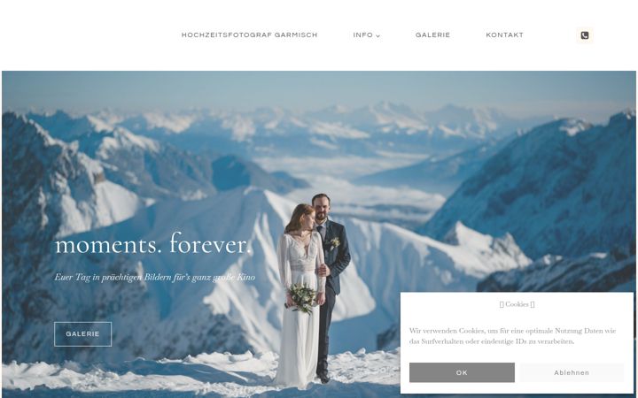 Screenshot of hochzeitsfotograf-garmisch.de