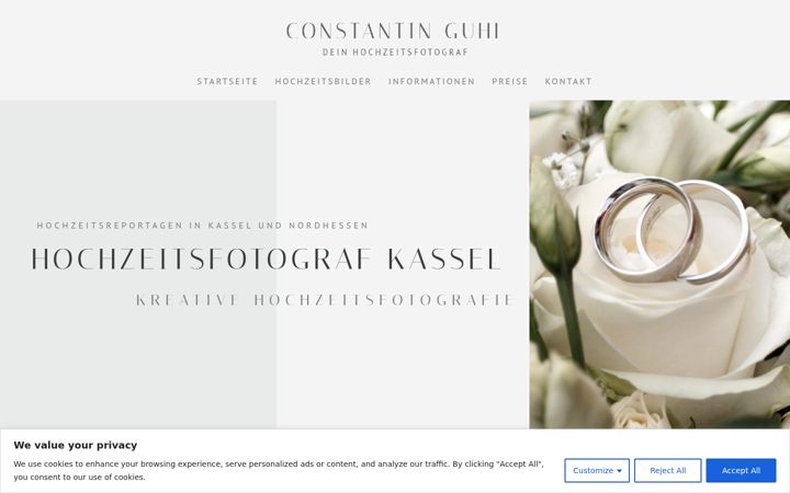Screenshot of hochzeitsfotograf-in-kassel.de