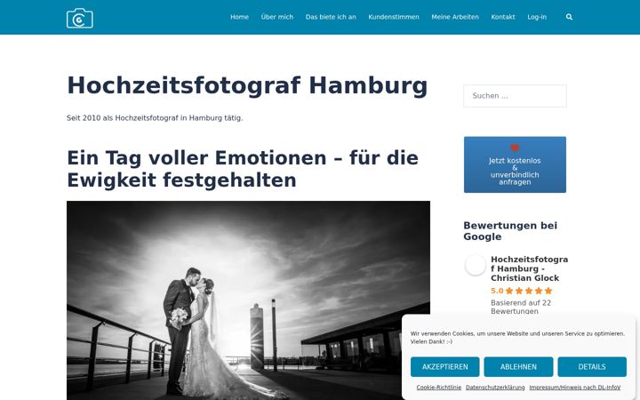 Screenshot of hochzeitsfotograf.hamburg
