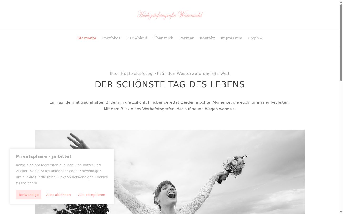 Screenshot des Einwilligungsbanners vor jeglicher Interaktion