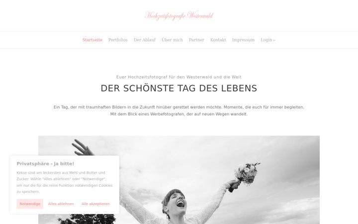 Screenshot of hochzeitsfotografie-westerwald.com