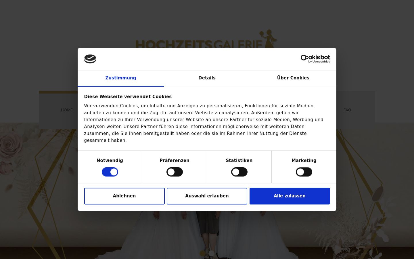 Captura de ecrã do banner de consentimento apresentado antes de qualquer interação