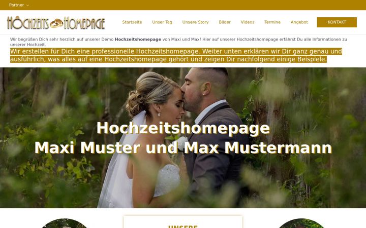 Screenshot of hochzeitshomepage.org
