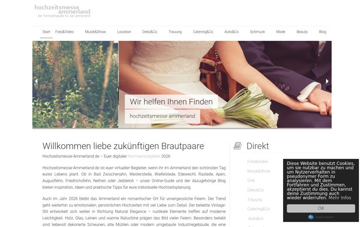 Screenshot of hochzeitsmesse-ammerland.de