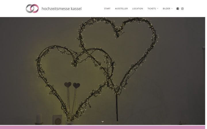 Screenshot of hochzeitsmesse-kassel.de