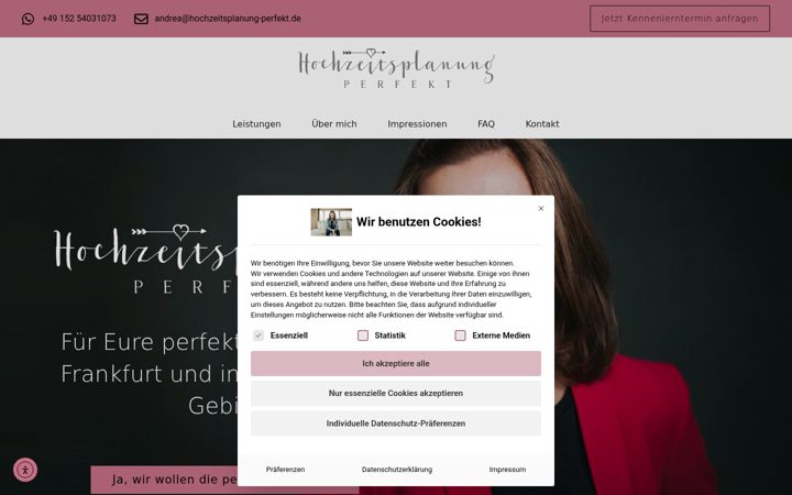 Screenshot of hochzeitsplanung-perfekt.de