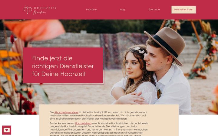 Screenshot of hochzeitsplauderei.de