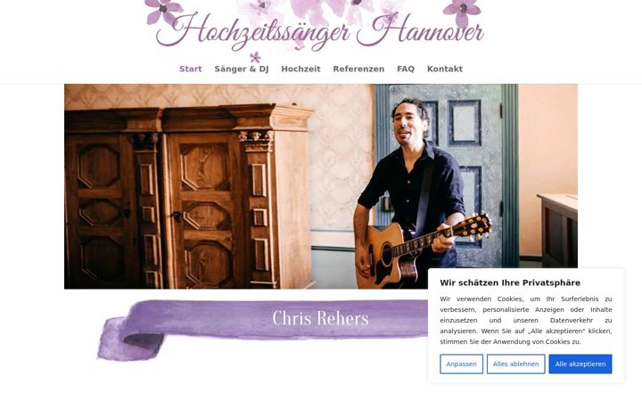 Screenshot of hochzeitssaenger-hannover.com