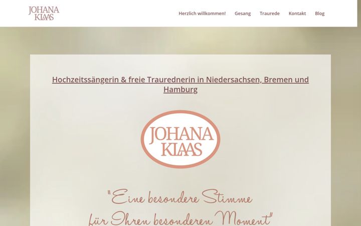 Screenshot of hochzeitssaengerin-johana.de