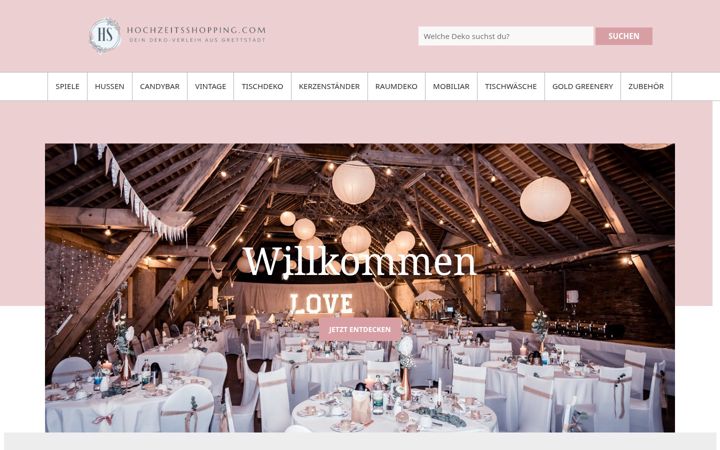 Screenshot of hochzeitsshopping.com