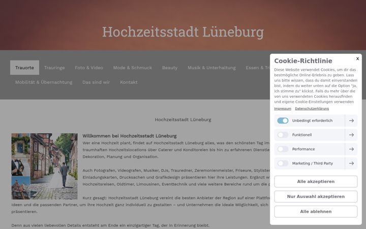 Screenshot of hochzeitsstadtlueneburg.de