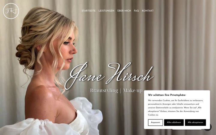 Screenshot of hochzeitsstyling-jane.de