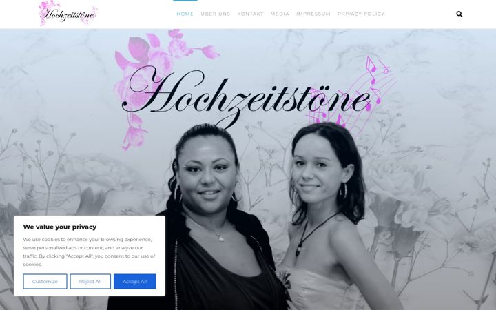 Screenshot of hochzeitstoene.de